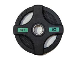 Диск олимпийский обрезиненный Original Fittools FT-2HGP-10 с двумя хватами 10 кг