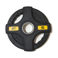 Диск олимпийский обрезиненный Original Fittools FT-2HGP-5 с двумя хватами 5 кг