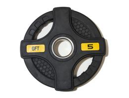 Диск олимпийский обрезиненный Original Fittools FT-2HGP-5 с двумя хватами 5 кг